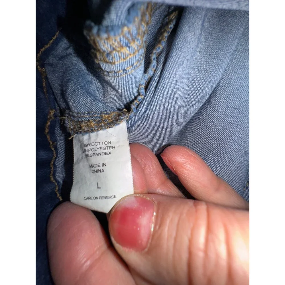 Ny & Co High Waist Pull-On Denim Jeggings By Soho Jeans Large Blend Blue Stretch